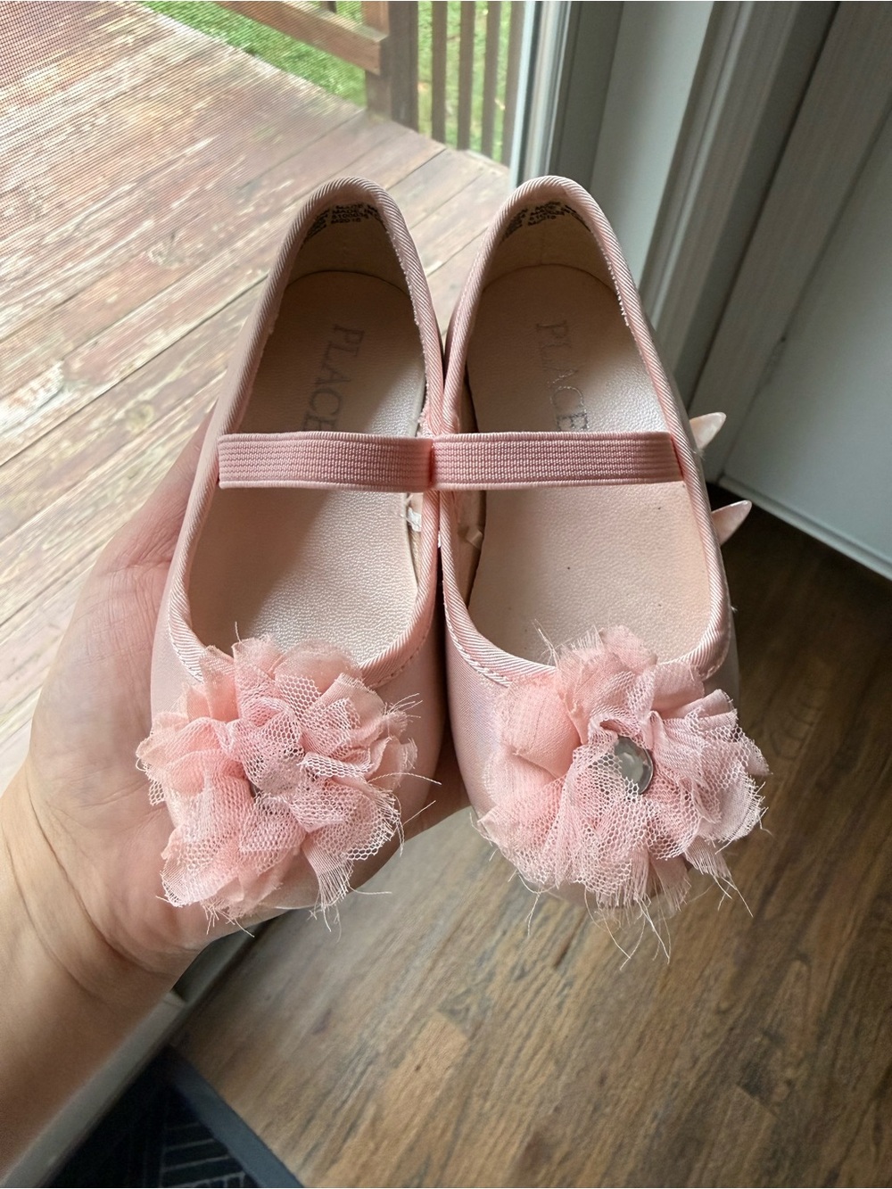 Children’s Place Pink Flower Girls Dress Shoes Toddler Sz 6